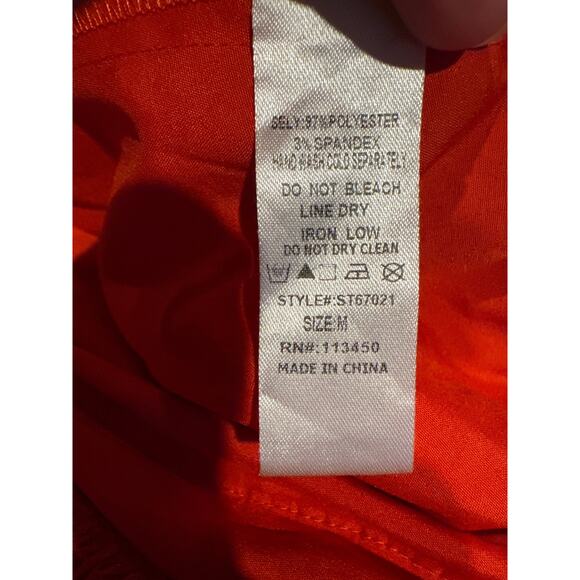 LULUMARI Red Overlap Maxi Frill High Low Skirt size medium - Picture 9 of 9